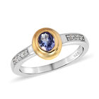 Tansanit und Zirkon Ring, 925 Silber Bicolor  ca. 0,40 ct image number 3