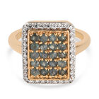 Alexandrit und Zirkon-Ring, 925 Silber Gelbgold Vermeil  ca. 1,39 ct image number 0