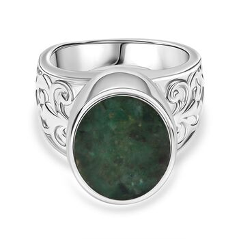 Smaragd-Matrix Ring 950 Kupfer (Gr&ouml;&szlig;e 21.00) ca. 4,10 ct