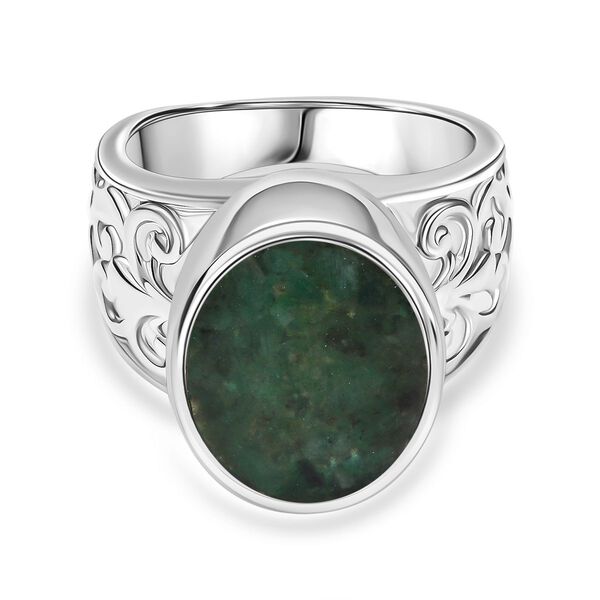 Smaragd-Matrix Ring 950 Kupfer (Gr&ouml;&szlig;e 21.00) ca. 4,10 ct