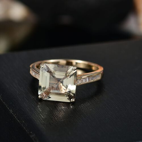 AAA Turkizit, Weißer Diamant Ring 585 Gold (Größe 17.00) ca. 4,06 ct image number 1