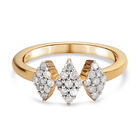 Diamant-Ring, 925 Silber Gelbgold Vermeil  ca. 0,33 ct image number 0