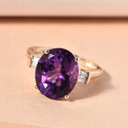 AA Lusaka Amethyst und Zirkon-Ring, 375 Gelbgold  ca. 4,66 ct image number 1