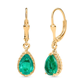 D'Joy Smaragd Triplett Quarz Ohrringe - 3 ct.