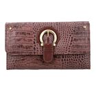 Echtleder Portemonnaie mit Krokoprägung und RFID-Schutz, 19,5x11,45 cm, braun