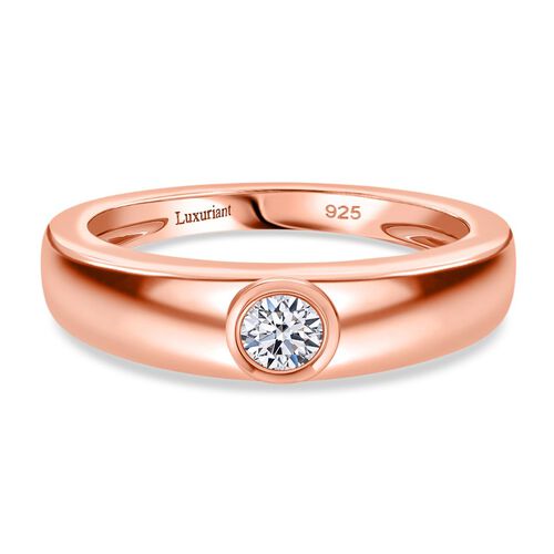 LUXURIANT DIAMOND - Lab Grown Diamant VS-EF Ring 925 Silber 750 Roségold Vermeil (Größe 19.00) (10-15 Werktage Lieferzeit) ca. 0.25 ct image number 0
