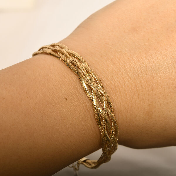 GORINI GIOIELLI Geflochtenes Armband ca. 18 cm+ 2.5 cm Extender, 585 Gelbgold ca. 2,70g image number 2