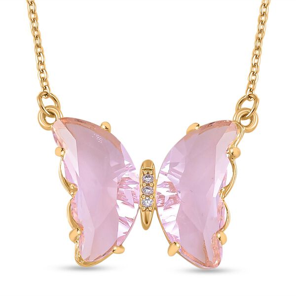 Rosa Kristall und weißes Zirkonia-Schmuckset image number 3