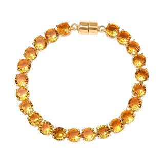 D'Joy Sphaleros Quarz Armband ca. 19 cm 925 Silber 750 Gelbgold Vermeil ca. 34,45 ct.