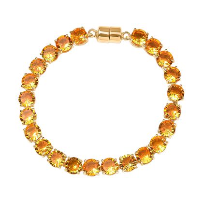 D'Joy Sphaleros Quarz Armband ca. 19 cm 925 Silber 750 Gelbgold Vermeil ca. 34,45 ct.