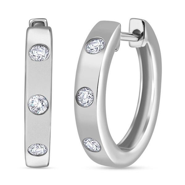 LUXURIANT SI Labor Diamant Creolen, 925 Silber rhodiniert - 0,33 ct. image number 0