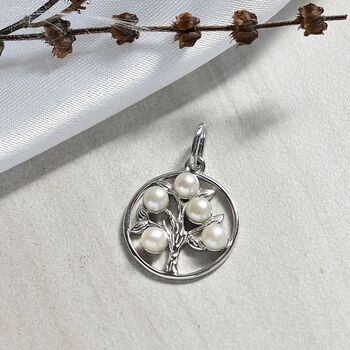 S&uuml;&szlig;wasser Perle (4-4.5 mm) Anh&auml;nger 925 Silber rhodiniert