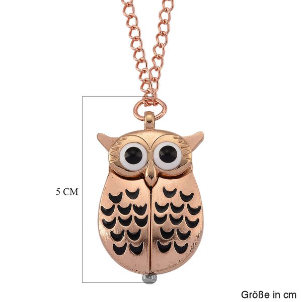 STRADA Eulen-Uhr, Aufklapp-Fl&uuml;gel-Design PC21S Japanisches Uhrwerk, Edelstahlboden, wasserresistenter Konstruktion, Rosafarben image number 7