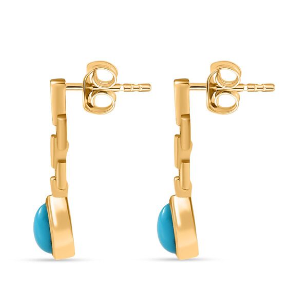 AA Amerikanische Natürliche Sleeping Beauty Türkis Ohrringe 925 Silber 750 Gelbgold Vermeil ca. 1.44 ct image number 5