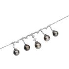 Tahiti-Perlen und Zirkon-Halskette, 45 cm, 925 Silber rhodiniert, 0,54 ct. image number 3