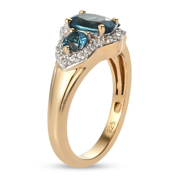 London Blau Topas und Zirkon Ring, ca. 1,54 ct image number 5