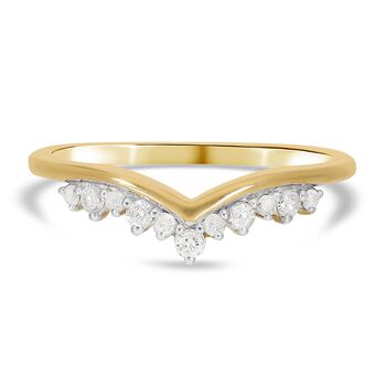 Diamant-Ring, 925 Silber Gelbgold Vermeil  ca. 0,25 ct