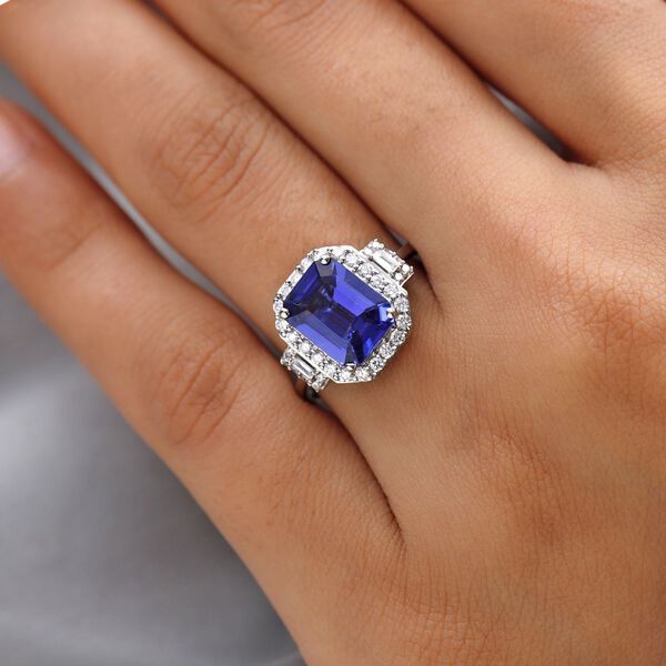 RHAPSODY AAAA Tansanit und VS EF Diamant-Ring in 950 Platin - 4,04 ct. image number 9