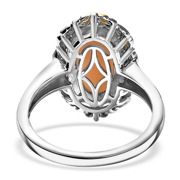 D'Joy zweifarbige italienische Kamee Conch-Muschel Ring - 1,95 ct. image number 4