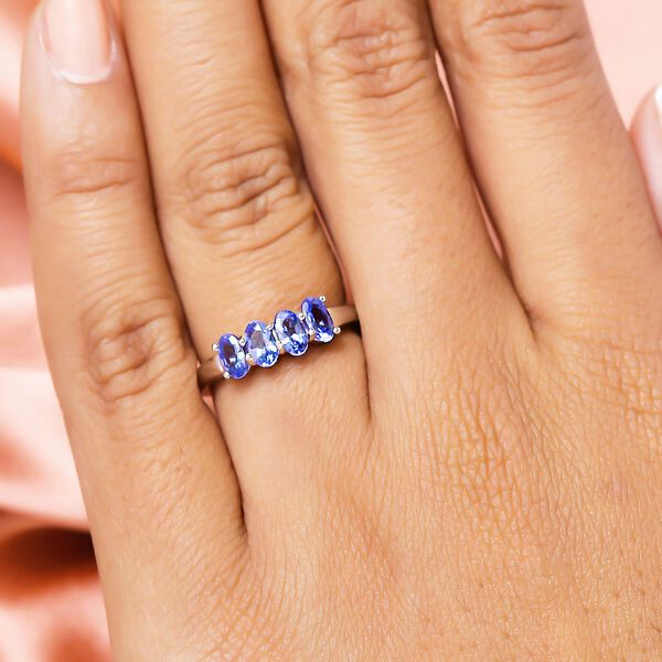 AA Tansanit-Ring, 925 Silber platiniert  ca. 0,93 ct image number 3