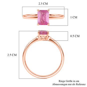 EVER TRUE Ilakaka Rosa Saphir (Fissure gef&uuml;llt) Ring 950 Kupfer (Gr&ouml;&szlig;e 19.00) ca. 1,47 ct
