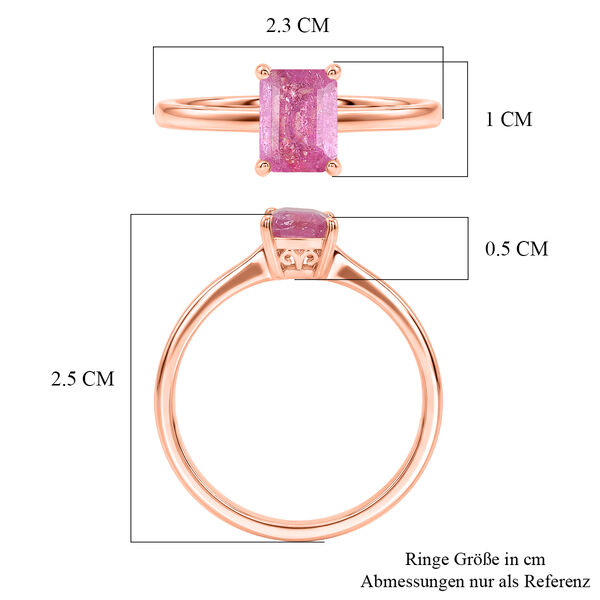 EVER TRUE Ilakaka Rosa Saphir (Fissure gef&uuml;llt) Ring 950 Kupfer (Gr&ouml;&szlig;e 19.00) ca. 1,47 ct image number 3