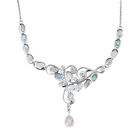 Nat&uuml;rliches, &auml;thiopisches Welo Opal Collier, ca. 45 cm, 925 Silber platiniert ca. 3.52 ct