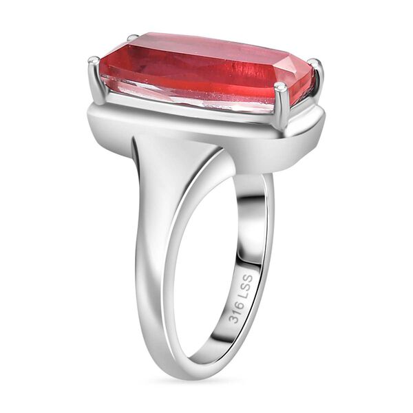 Padparadscha Quarz Triplette Ring Edelstahl (Gr&ouml;&szlig;e 17.00) ca. 5,94 ct image number 5