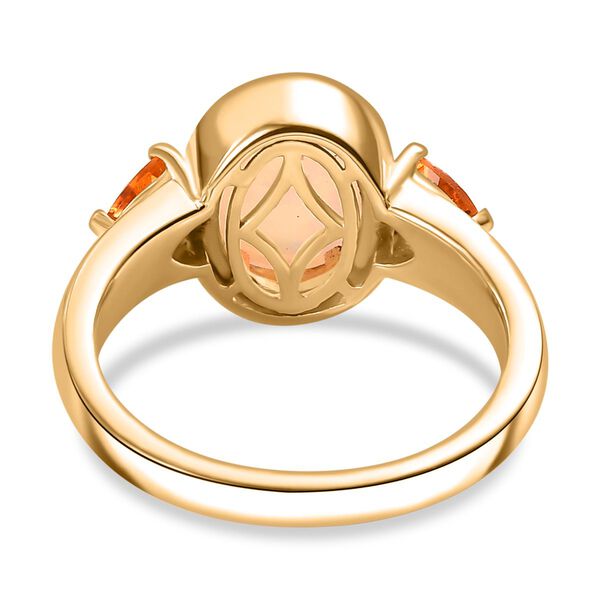 Nat&uuml;rlicher, &auml;thiopischer Welo Opal, Feueropal Ring 925 Silber 750 Gelbgold Vermeil (Gr&ouml;&szlig;e 21.00) ca. 2.02 ct image number 7