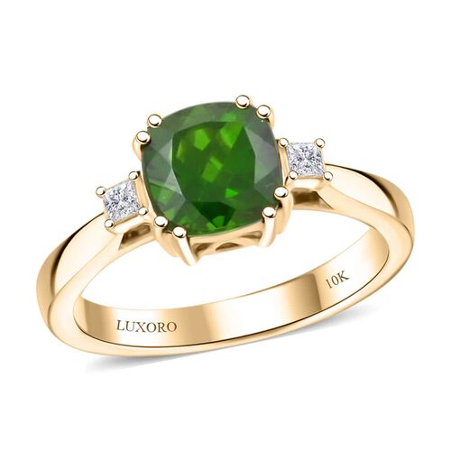 LUXORO zertifiziert und geprüft AAA natürlicher Chromdiopsid und Diamant Ring in 417 Gold - 2,6 ct. image number 0