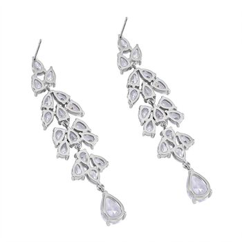 Wei&szlig;er Zirkonia Ohrringe Reines Messing