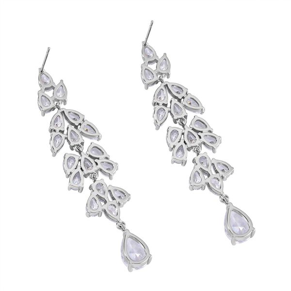 Weißer Zirkonia Ohrringe Reines Messing image number 3