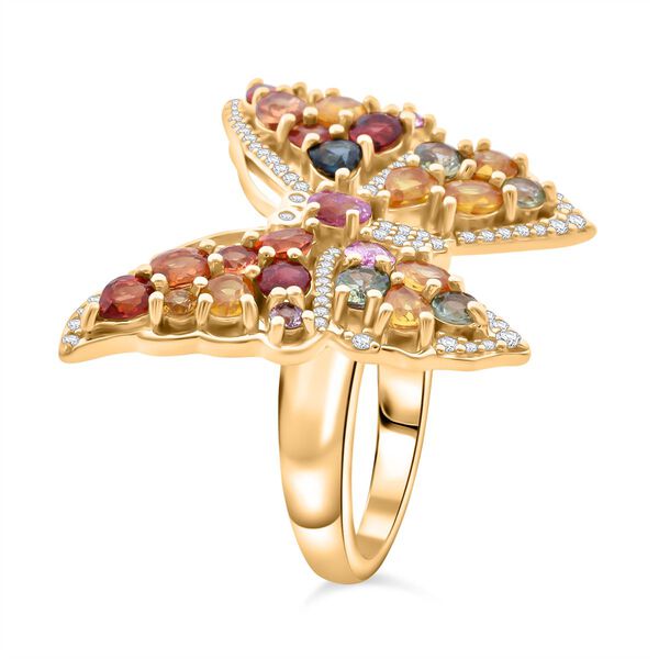 Mehrfarbiger Saphir und Zirkon Ring - 5,27 ct. image number 2