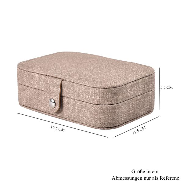 Schmuck Organizer aus naturfreundlichem Kunstleder mit Knopfverschluss, 16x11,5x5,5cm, Creme image number 7