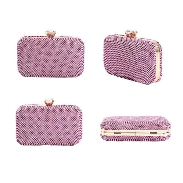 Moderne Clutch mit Kristallverzierung, 20x4x2 cm, Rosa image number 4