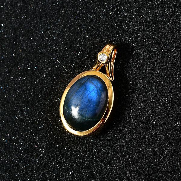 AAA Labradorit und Zirkon Anhänger -10,65 ct. image number 2