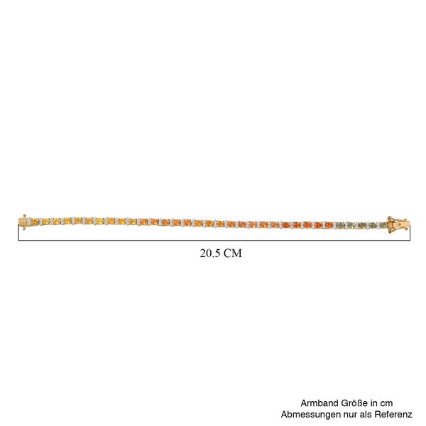 Orange Saphir und Zirkon Armband, 19 cm - 8,98 ct. image number 5