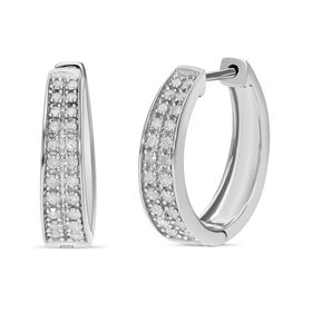 Weißer Diamant P Ohrringe 925 Silber platiniert ca. 0,33 ct.