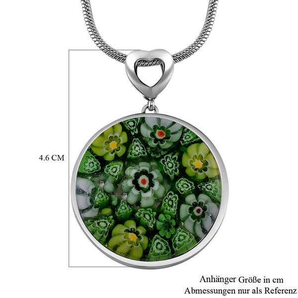 Murano-Stil Glas Anh&auml;nger mit Kette, 316L Edelstahl image number 6