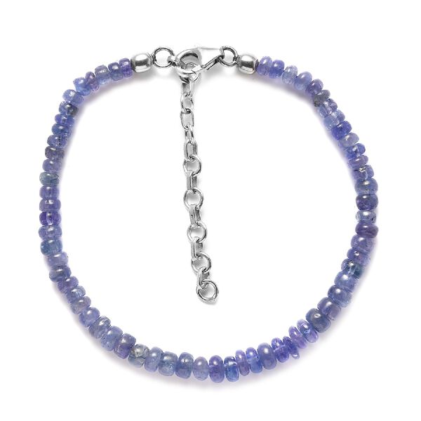 Tansanit-Armband, 19 cm lang, 925 Silber rhodiniert ca. 31,50 ct
