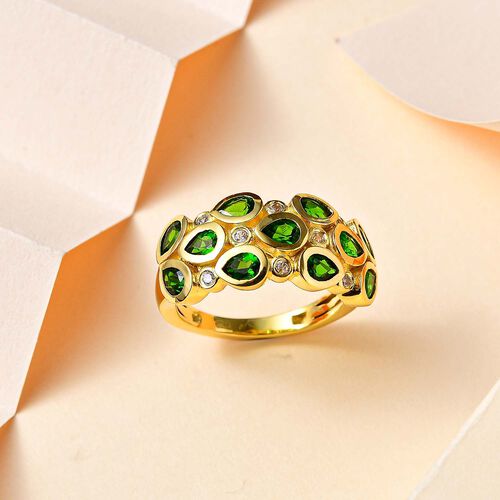 Natürlicher Chromdiopsid und Zirkon-Ring - 2,15 ct. image number 1