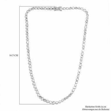 Handgearbeitete Polki-Diamant Halskette, ca. 50 cm, 925 Silber platiniert ca. 6.00 ct
