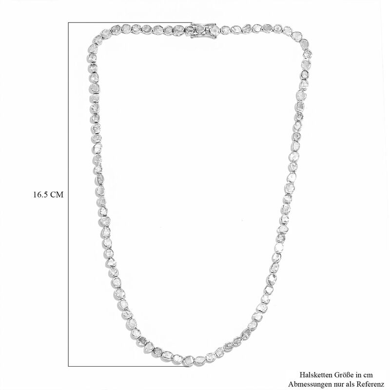 Handgearbeitete Polki-Diamant Halskette, ca. 50 cm, 925 Silber platiniert ca. 6.00 ct image number 0