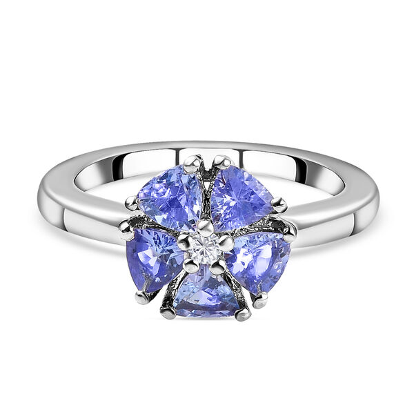 Tansanit und Zirkon Ring - 0,98 ct.