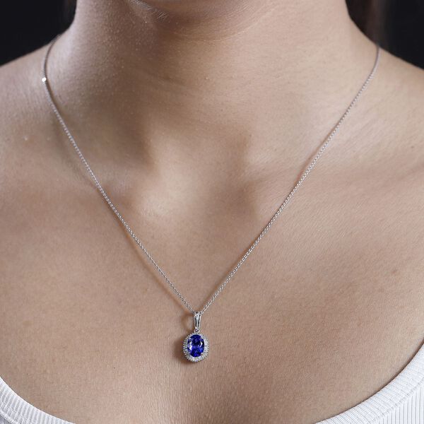 RHAPSODY AAAA Tansanit und VS Diamant Anh&auml;nger in 950 Platin - 2,20 ct. image number 8