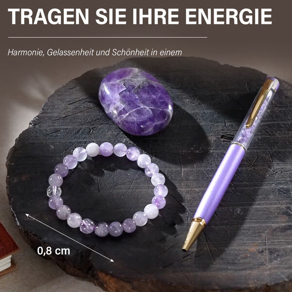 3er Exklusives Geschenkset – Soladith: Handschmeichler, Armband und Kugelschreiber mit Kristallkugel image number 4