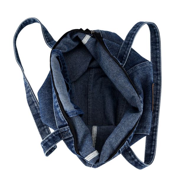 LIVMORE Shopper Tasche mit Rei&szlig;verschlussfach und Innenfach 42 x 34 x 8 cm Dunkelblau image number 7