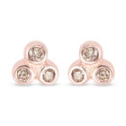 Champagner Diamant Trilogie-Ohrstecker in Silber image number 0