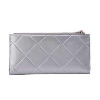 Brieftasche aus Kunstleder mit RFID Schutz, 19x19,5 cm, Silber