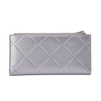 Brieftasche aus Kunstleder mit RFID Schutz, 19x19,5 cm, Silber